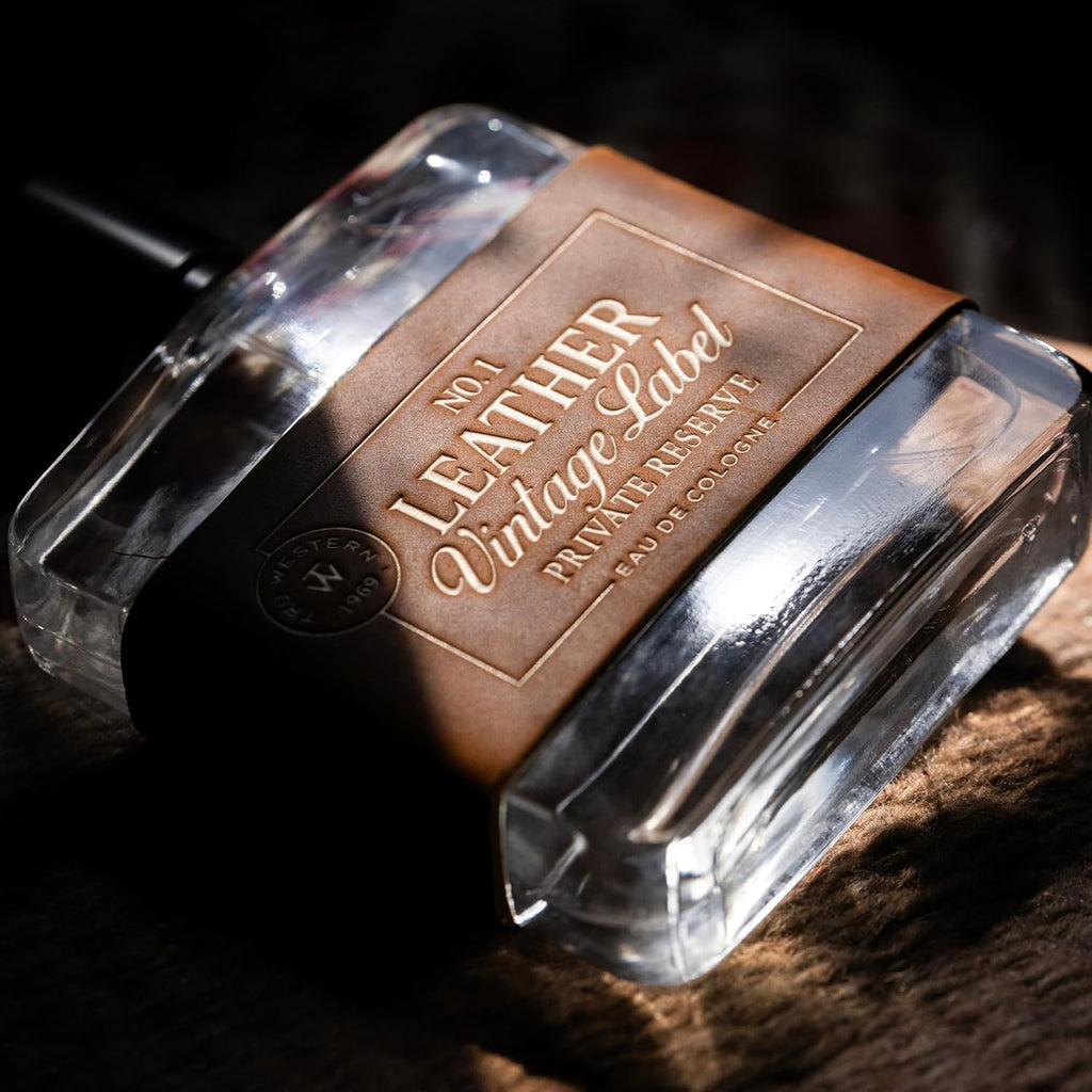 Tru Western Leather No. 1 | Vintage Private Reserve Fragrance - 3.4 fl oz (100 ml) with Cedarwood & Clementine Notes