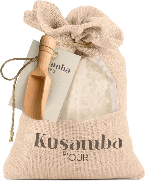 Kusamba by QUR Seafoam Jasmine Bath Soak Salt - Mineral-Rich Relaxing Blend for Skin Soothing & Stress Relief, 481g