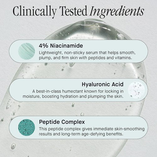Brandefy Niacinamide Serum - Hydrating Peptides & Hyaluronic Acid for Bright, Smooth Skin | 1oz, Made in the USA