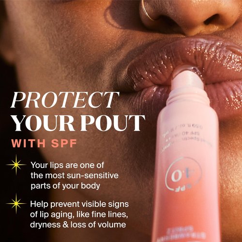 Supergoop! Glow Gloss SPF 40 Lip Balm, Vanilla Soft Serve (Sweet Cream Flavor, Sheer Soft Pink Tint) - Broad Spectrum Protection with a Non-Sticky, High-Shine Finish - 0.5 fl oz