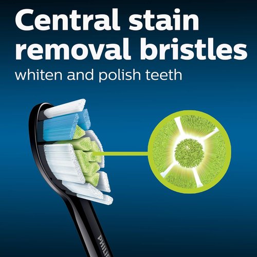 Philips Sonicare W DiamondClean - Genuine Black Electric Toothbrush Heads | 2 Pack, HX6062/95
