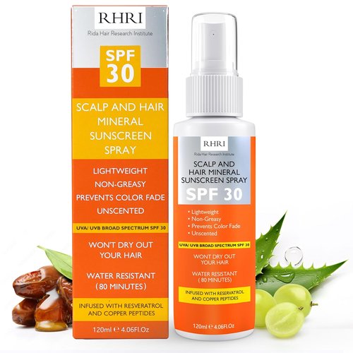 Premium SPF 30 Hair Sunscreen Spray - Non-Greasy UV Protection for Hair & Scalp | Prevents Color Fade & Dryness | 4 oz