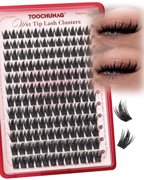 Manga Lash Clusters Anime Eyelash Clusters Volume Cluster Eyelash Extensions 12-18mm Thick Spiky Lashes Clusters 144pcs Cluster Lashes Individual DIY Lash Extension by TOOCHUNAG
