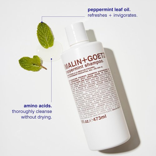 MALIN+GOETZ Shampoo - Hydrating Basil & Clarifying Peppermint | Daily Amino Acid Cleanser for All Hair Types | Vegan & Sulfate-Free