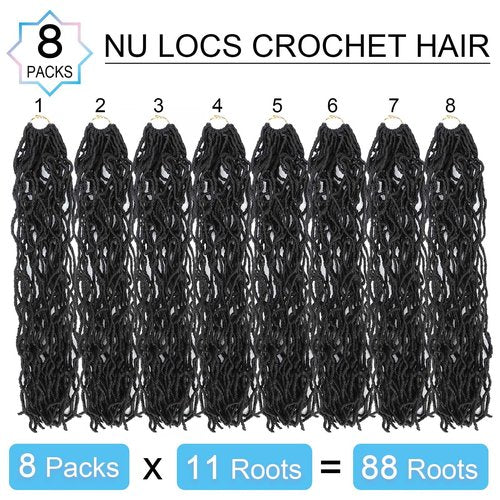 24 Inch Soft Locs Crochet Hair 8 Packs Pre Looped Faux Locs Crochet Braids Goddess Locs Hair For Black Women（24Inch 8pcs,4#）