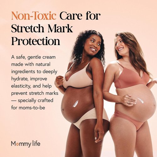 Mommy Life Preggie Paste Belly Butter - Nourishing Stretch Mark Cream for Pregnancy & Postpartum | Non-Toxic Formula with Manuka Honey & Vitamin E - 3.7oz