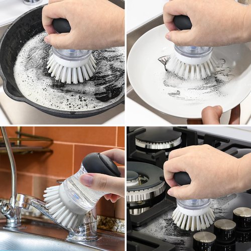 4 Pack Palm Brush Refills for OXO Soap Dispensing Palm Brush, Palm Brush Replacement Head