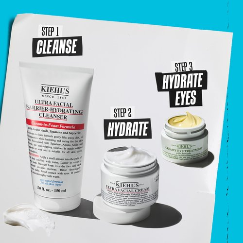 Kiehl's Ultra Facial Barrier-Hydrating Cleanser, Cream-To-Foam Non-Stripping Daily Face Wash For All Skin Types, Including Sensitive - 5 Fl Oz