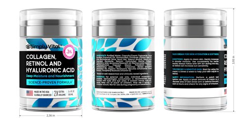 Anti-Aging Face Moisturizer with Retinol, Collagen & Hyaluronic Acid - Made in USA - Moisturizer Face Cream for Women & Men - Firming & Hydrating Neck Cream - Day & Night Skin Care - 3.38 fl oz
