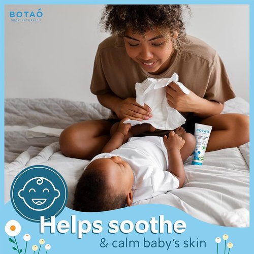 BOTAO Baby's Natural Diaper Cream - Organic EWG Verified Formula | Soothes Rashes with Aloe Vera & Calendula | 2.5 Oz (3 Pack)