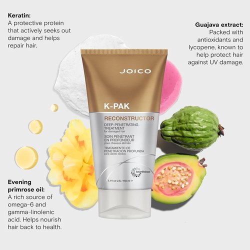 Joico K-PAK Reconstructor Treatment - Deep-Penetrating Formula for Severely Damaged Hair | Repair & Strengthen Strands with Keratin & Arginine