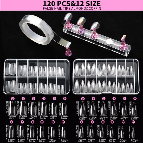 FANDAMEI Nail Art Kit, 54 Pcs Nail Tool Set with 6-Color Nail Polish, 20 PCS Nail Art Brushes, 2 Box False Nail Tips, 6 Jar Chrome Nail Powder, 4 Box Nail Charms, 10 Sheet Nail Stickers for Beginners