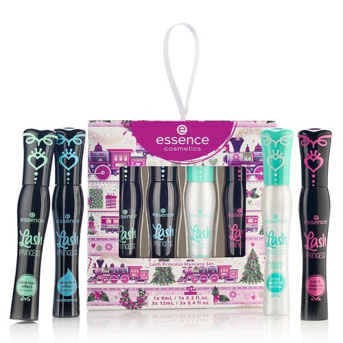 Essence Lash Princess Mascara Holiday Gift Set - 4 Vegan & Cruelty-Free Mascaras | False Lash Effect, Waterproof, Curl & Volume | Perfect Stocking Stuffer for Beauty Lovers