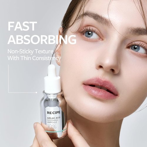 RECIPE Azelaic Acid 10 Soothing Ampoule - Soothing Facial Serum for Sensitive Skin | Korean Skincare (1.01 fl oz)