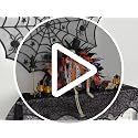 Halloween Skeleton Wreath for Front Door with Lights - 28 Inch Orange Variation