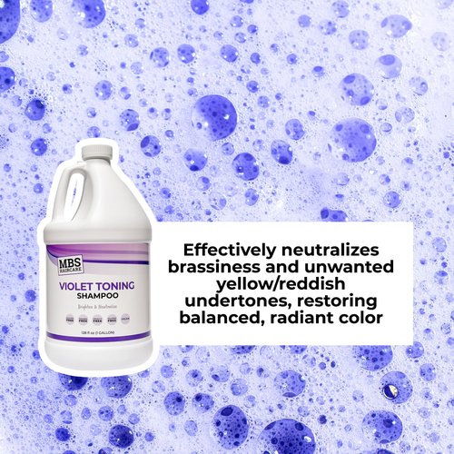 MBS Haircare Violet Toning Shampoo, Gallon - (1 Gal) (Sulfate Free, Paraben Free, Color Safe, Vegan)