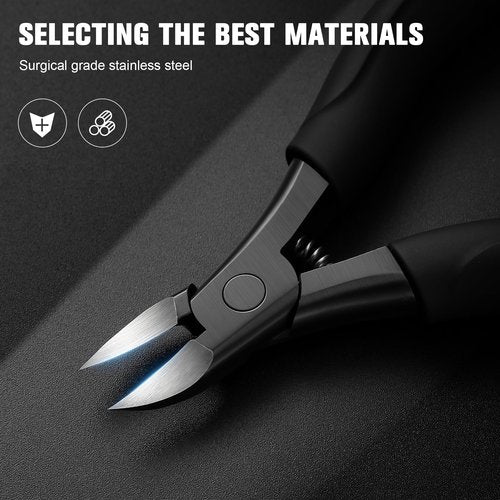 BEZOX Comfort Grip Ingrown Toenail Clippers for Thick Toenails - Precision Thick Toe Nail Clipper for Ingrown and Curly Nails, Toenail Scissors for Seniors