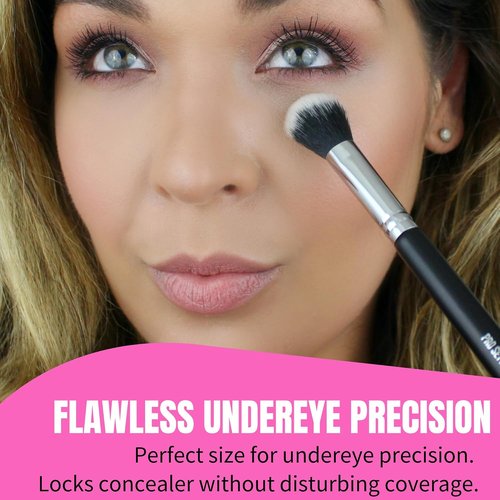 Beauty Junkees Concealer Brush - Small Soft Fluffy Tapered Vegan Brush for Precision Application