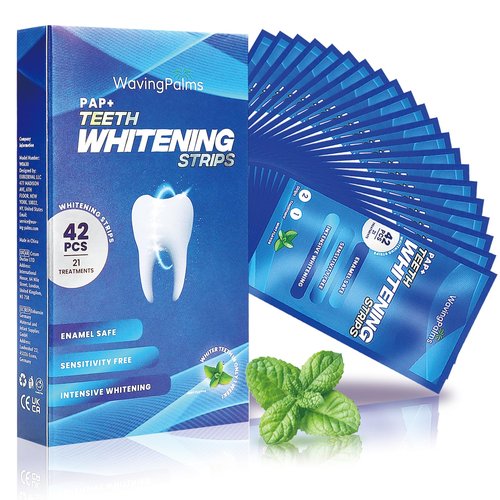 Professional Whitening Strips for Sensitive Teeth:Hydrogen Peroxide-Free Treatments - Effective & Gentle Dental Whitener (42 Count (Pack of 1), Mint)