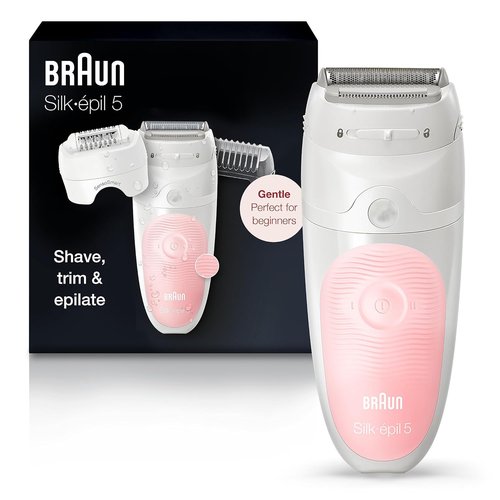 Braun Silk-épil 5 Epilator - Cordless Hair Removal Device for Women | Wet & Dry, 6-Piece Set