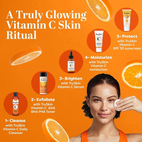 TruSkin BHA Liquid Exfoliant & Toner - Triple Acid AHA BHA PHA Formula with Salicylic & Vitamin C - 4.2 fl oz
