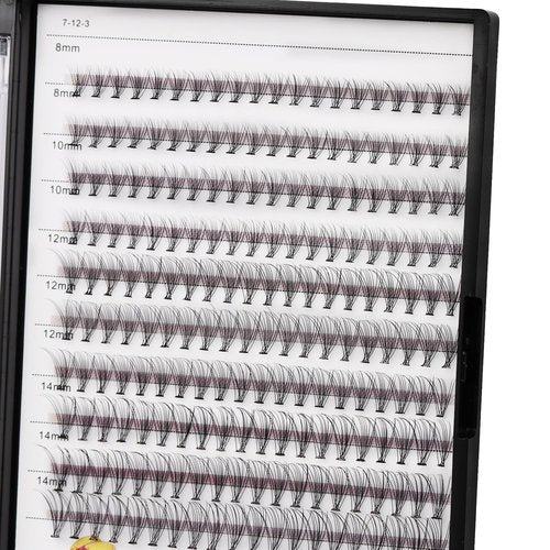Bodermincer Large Tray 20D Cluster 0.07C,10 Lines,8-10-12-14mm Mixed,10-12-14-16mm Mixed,Natural Long Individual Flare Lashes Cluster False Eyelashes (10D 8-10-12-14mm Mixed)