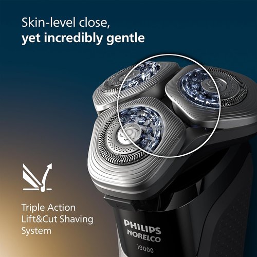 Philips Norelco Shaver i9000 - Wet & Dry Electric Shaver with SenseIQ Technology | Ink Black, Triple Lift & Cut System