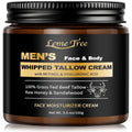 Men's Beef Tallow for Skin, Whipped Grass-Fed Beef Tallow Face Cream, Tallow Balm with Anti-Aging Retinol & Hyaluronic Acid, Mens Skin Care Face Moisturizer, Reduces Wrinkles Lines, Sandalwood, 3.5 OZ