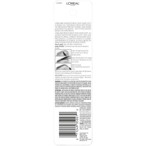L'Oreal Paris Brow Stylist - Shape & Fill Mechanical Eyebrow Pencil, Blonde, 0.008 Oz | Perfect for Defined Brows