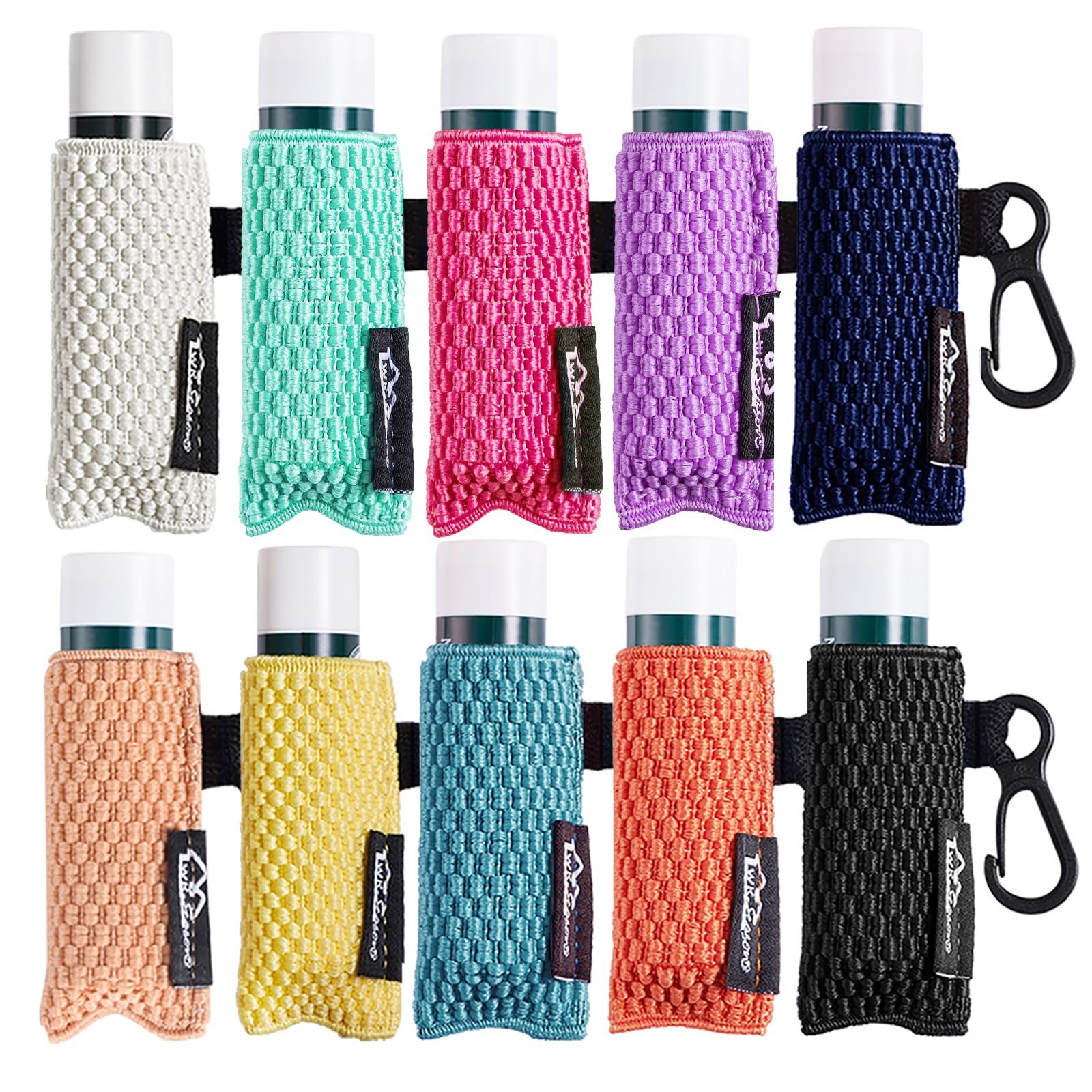 WK IEASON Lip Balm Sleeves Holder Keychain Bulk 10pcs Clip on Chapstick Key chain Holder Lip Gloss Keychain Holder Sleeve Tight-Knit Elastic Lipstick Key Chain Holder
