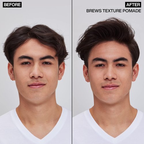 Redken Brews Texture Pomade For Men - Maximum Strong Hold, Natural Matte Finish | All Hair Types