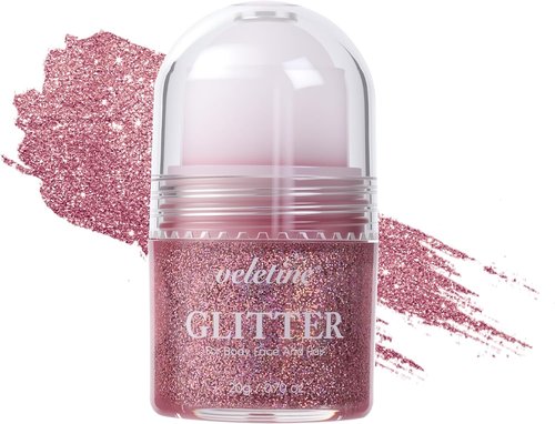 Skiennix Body Glitter - Roll-On Shimmer for Face, Hair & Lips | 20g Laser Powder for Halloween Makeup