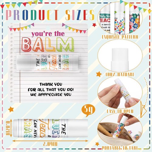 Loopeer Lip Balm Gift Set - 24 Pcs Teacher Appreciation Week Presents | You Are the Balm Theme