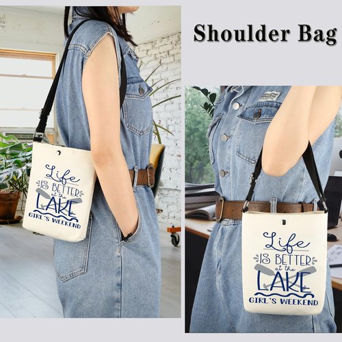 GJTIM Getaway Weekend Gift Life Is Better At The Lake Bachelorette Party Gift Toiletry Makeup Bag (Better At Lake CB)
