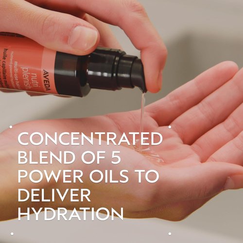 Aveda Nutriplenish Multi-Use Hair Oil - Hydrating Pre-Shampoo & Leave-In Treatment | 100% Naturally Derived, 1 Fl Oz