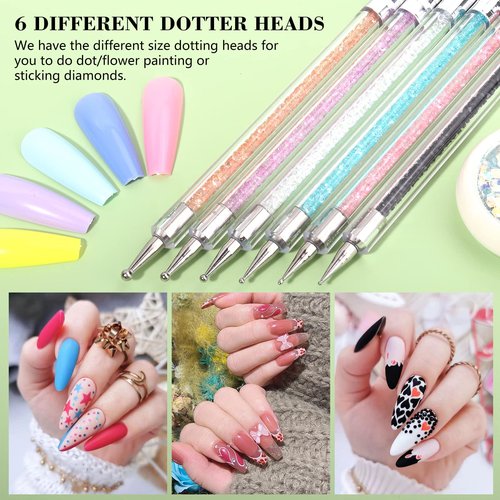 Nail Art Brushes, 6 Acrylic Nail Brushes Dappen Dish Set - Dappen Dish for Acrylic Nails, Monomer Dish Nail Glass Cup Nail Art Manicure Tools (10 Piece Set)