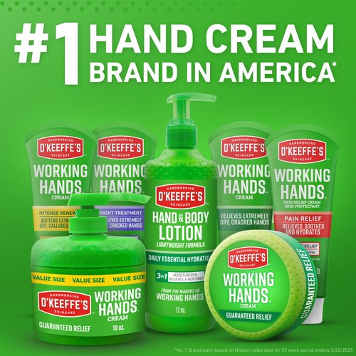 O'Keeffe's Working Hands Intense Renewal Hand Cream with Urea, 3 oz Tube (Pack of 1) – Softens & Smooths Extremely Dry, Callused Hands