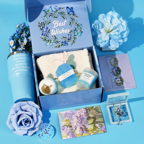 Birthday Gifts for Women Spa Sets: Anniversary Romantic Valentines Day Gifts for Her, Girlfriend, Wife, Sister, Bestie, Coworker, Secretary, Mother, Grandma Skin Care Package, Get Well Soon Basket