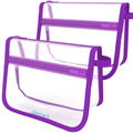 Olanmark 2 Pack TSA Approved Toiletry Bag - Quart Size Travel Bag for Toiletries - Reusable Clear Bag for Liquids - 311 Compliant Airplane Bag Purple