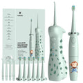 HUACOCARE Kids Water Flosser & Electric Toothbrush Combo | Giraffe & Monkey Design | 3 Gentle Modes & 2 Sonic Modes | All-in-One for Healthy Brushing Habits |Braces-Friendly | Gift for Boys & Girls