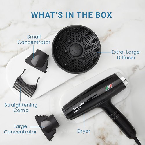 BaBylissPRO® Nano Titanium™ Hair Dryer - Professional High-Speed 2000 Watts with Ionic Technology