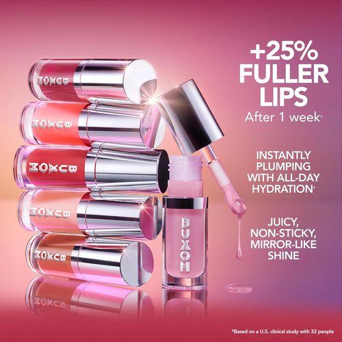 BUXOM Full-On Plumping Lip Oil - Nourishing Tinted Gloss with Juicy High-Shine Finish | Non-Sticky, Cruelty-Free