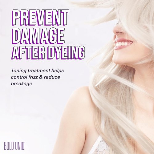 Bold Uniq Purple Hair Mask - Toner for Blonde & Silver Hair - Eliminate Yellow Tones & Nourish - 6.76oz