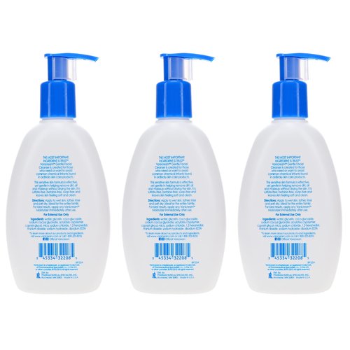 Vanicream Gentle Facial Cleanser for Sensitive Skin, 8 Oz (Pack of 3), Unscented, 24 Fl Oz
