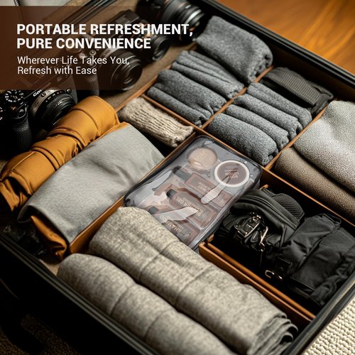 Gifts for Men 6pcs Sandalwood Travel Size Bath Sets with Shampoo, Shower Gel, Soap, Body Lotion, Body Wash Mens Gifts Birthday Anniversary Gift Sets for Men, Christmas Self Care Fathers Day Gift