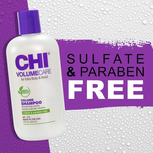CHI VolumeCare Volumizing Shampoo - Boosts Volume for Thin & Fine Hair | Sulfate-Free, 12 Oz
