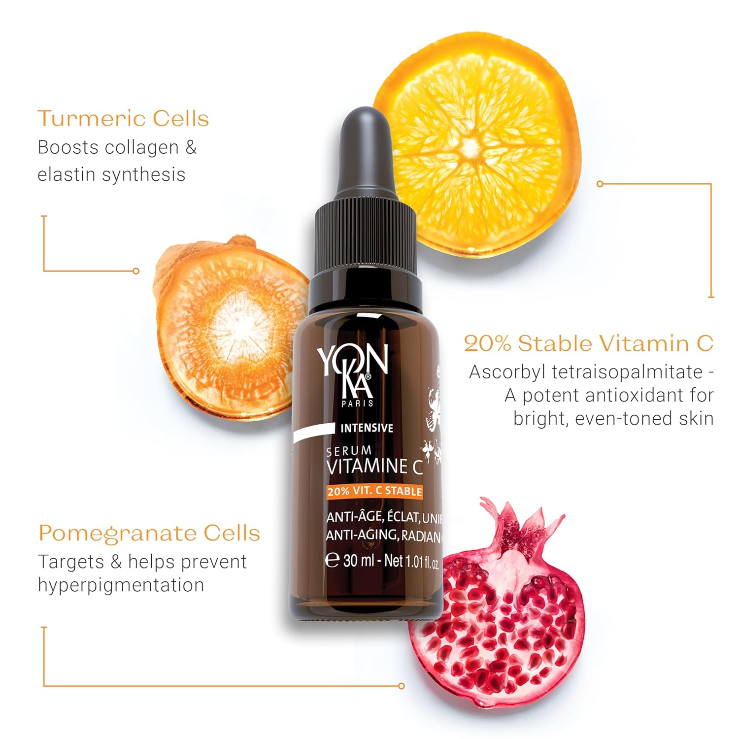 Yon-Ka 20% Vitamin C Serum - Anti-Aging Face Treatment to Even Tone & Firm Skin | 99% Natural Ingredients
