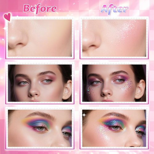 Skiennix Body Glitter - Roll-On Shimmer for Face, Hair & Lips | 20g Laser Powder for Halloween Makeup