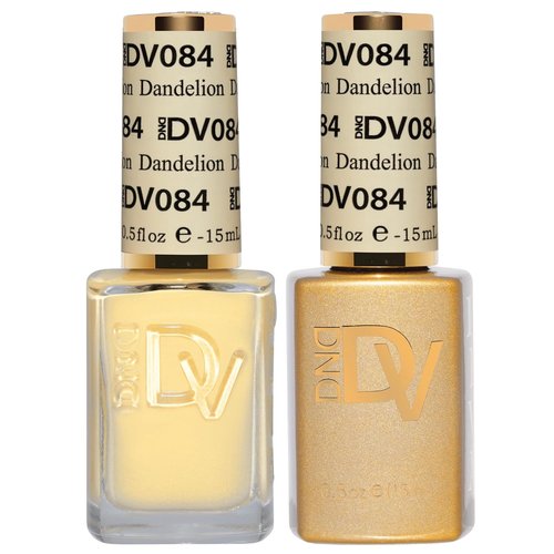 DND Gel Polish Set - Coquette Collection | UV/LED Gel & Air Dry Nail Lacquer Duo, 084 Dandelion, 0.5 Fl Oz