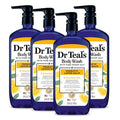 Dr Teal's Body Wash - Pure Epsom Salt with Prebiotic Lemon Balm & Sage | 24 fl oz (Pack of 4)
